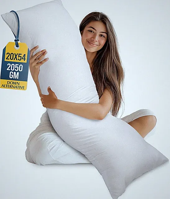 Full Body Pillow for Adults (White, 20 X 54 Inch), Long Pillow Insert for Sleepi