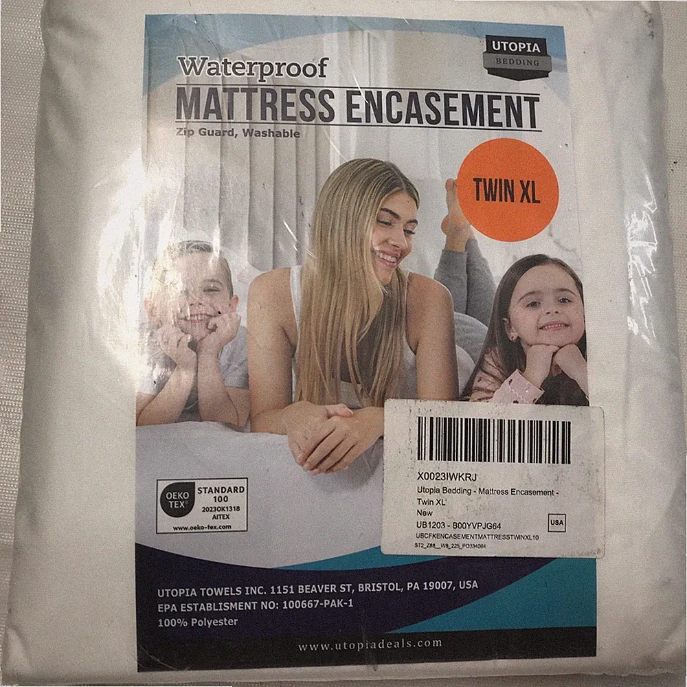 Twin XL Size Zippered Mattress Encasement Waterproof Protector, Utopia Bedding