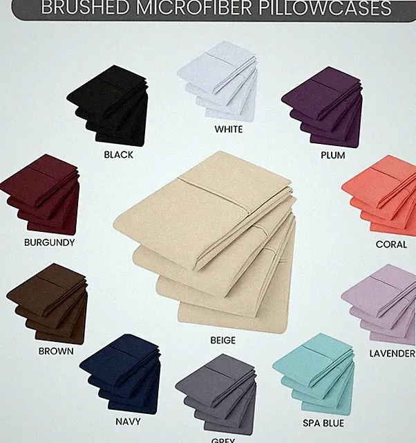 Utopia Bedding 4 & 12 Pack Microfiber Pillow Covers King & Queen