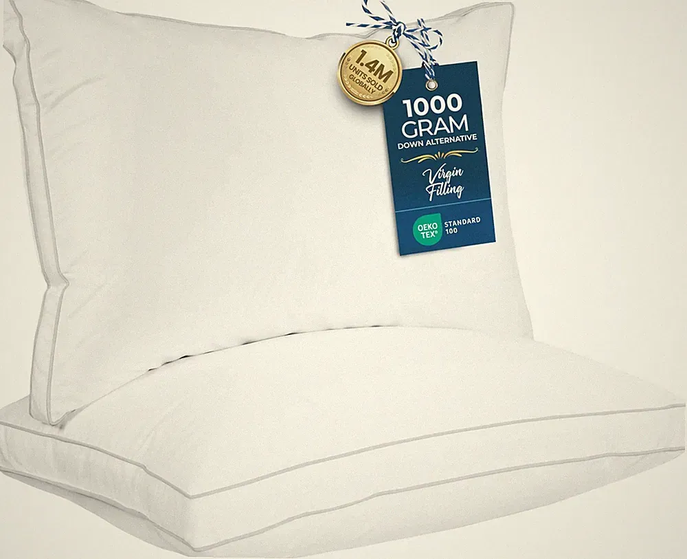 Utopia Bedding Bed Pillows for Sleeping Queen Size (White) Set of 2 Soft & Fl...