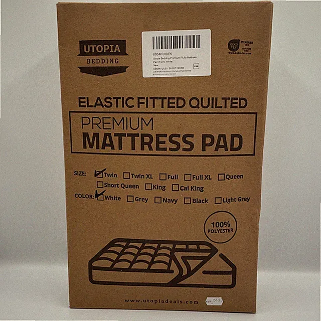 Utopia Bedding Fitted Quilted Mattress Pad NEW Twin Size White