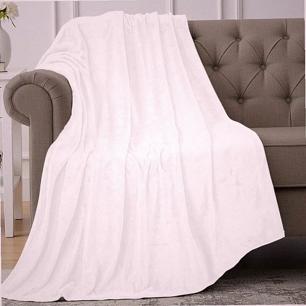 Utopia Bedding Fleece Blanket Throw Size White 300GSM Luxury Anti-Static Fuzz...