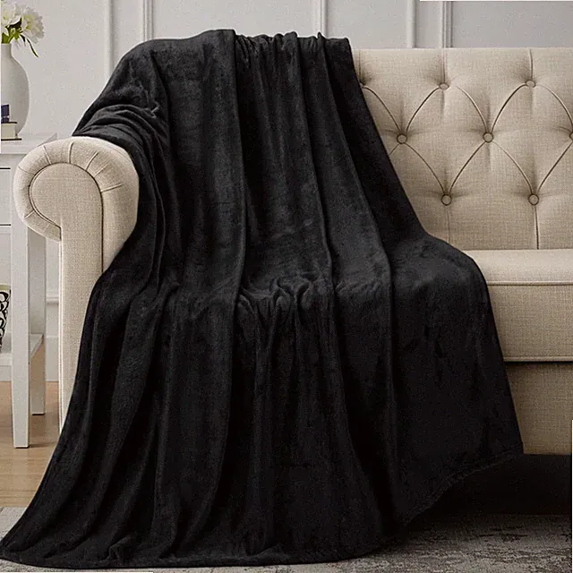 Utopia Bedding Fleece Blanket Throw XL Size (50x70 Inch), Black