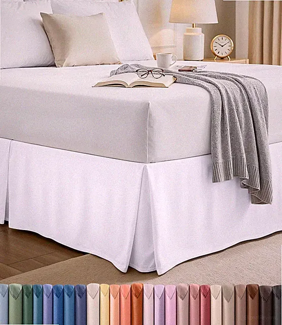 Utopia Bedding Full Bed Skirt - Soft Quadruple Pleated Ruffle - Full, White