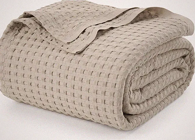 Utopia Bedding Khaki 100% Cotton Waffle Blanket 300 GSM [King - King