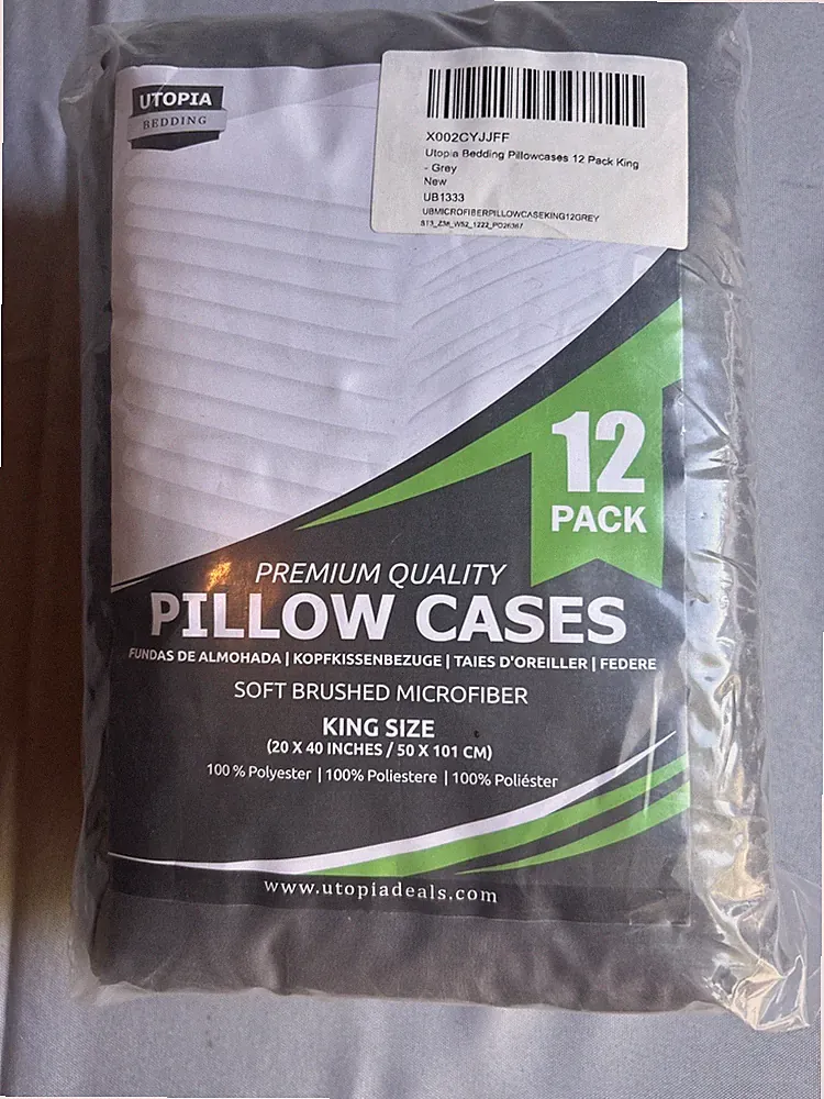 Utopia Bedding King Pillowcases - 12 Pack - Envelope Closure - Soft Brushed