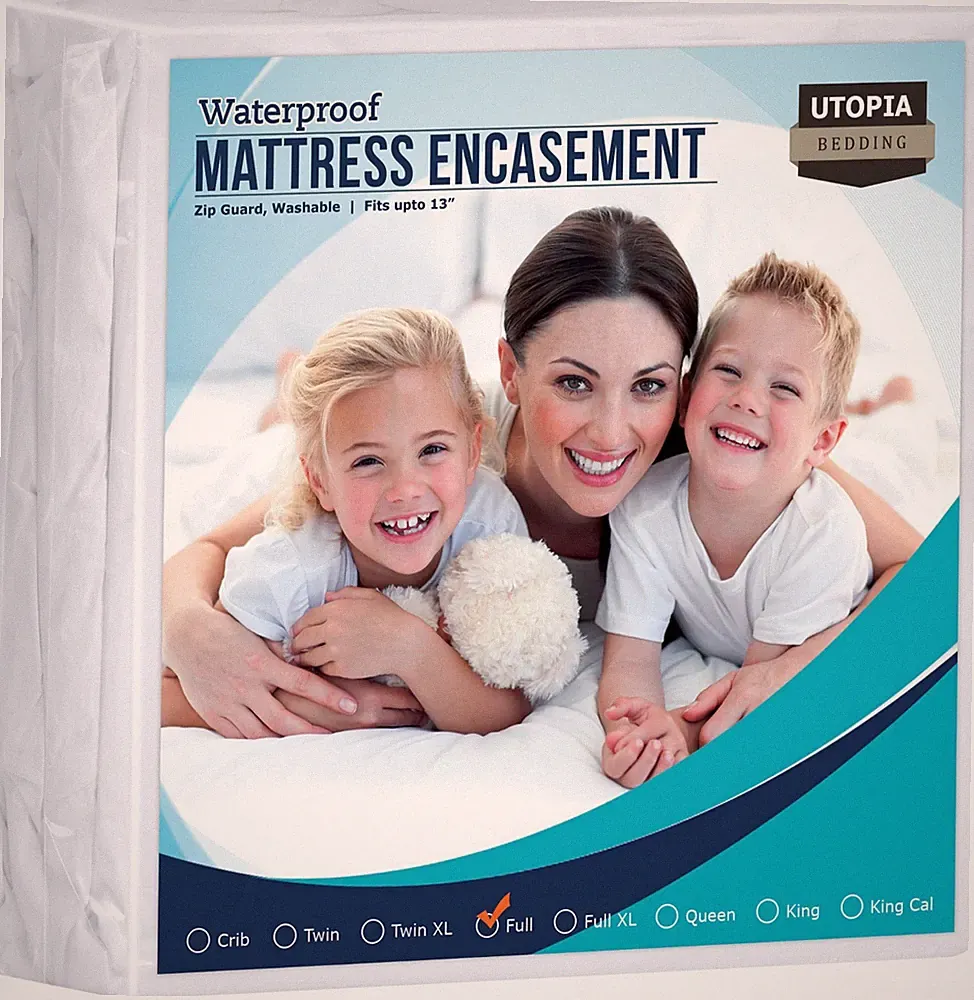 Utopia Bedding Mattress Protector Zippered Full Size 100% Waterproof Bed Bug
