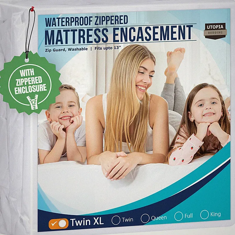 Utopia Bedding Mattress Protector Zippered Twin Xl Size 100 Waterproof Bed Bug