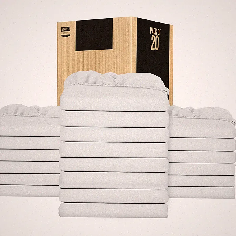 Utopia Bedding Queen Fitted Sheets - Bulk Pack Of 20 Bottom Sheets - Soft