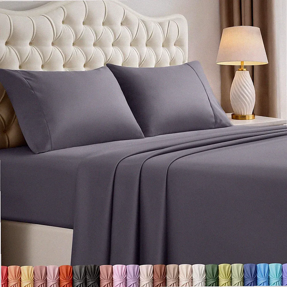 Utopia Bedding Queen Size Sheet Set – 4 Piece Bed Sheets, Soft Queen, Grey