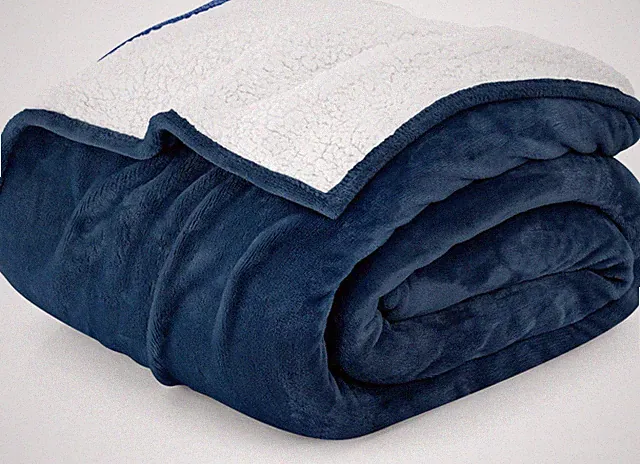 Utopia Bedding Sherpa Blanket Queen 90x90 Navy – Soft Reversible Plush Fleece Th