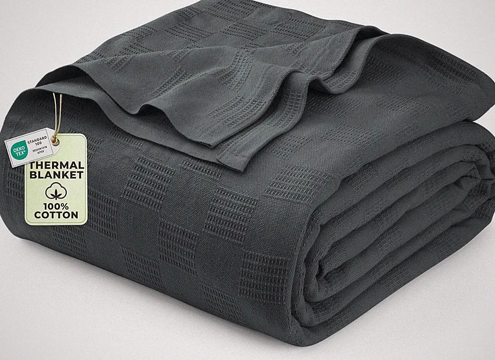 Utopia Bedding Smoke Gray 100% Cotton Blanket [Full Size - Full