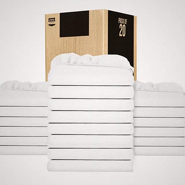 Utopia Bedding Twin Fitted Sheets - Bulk Pack Of 20 Bottom Sheets - Soft