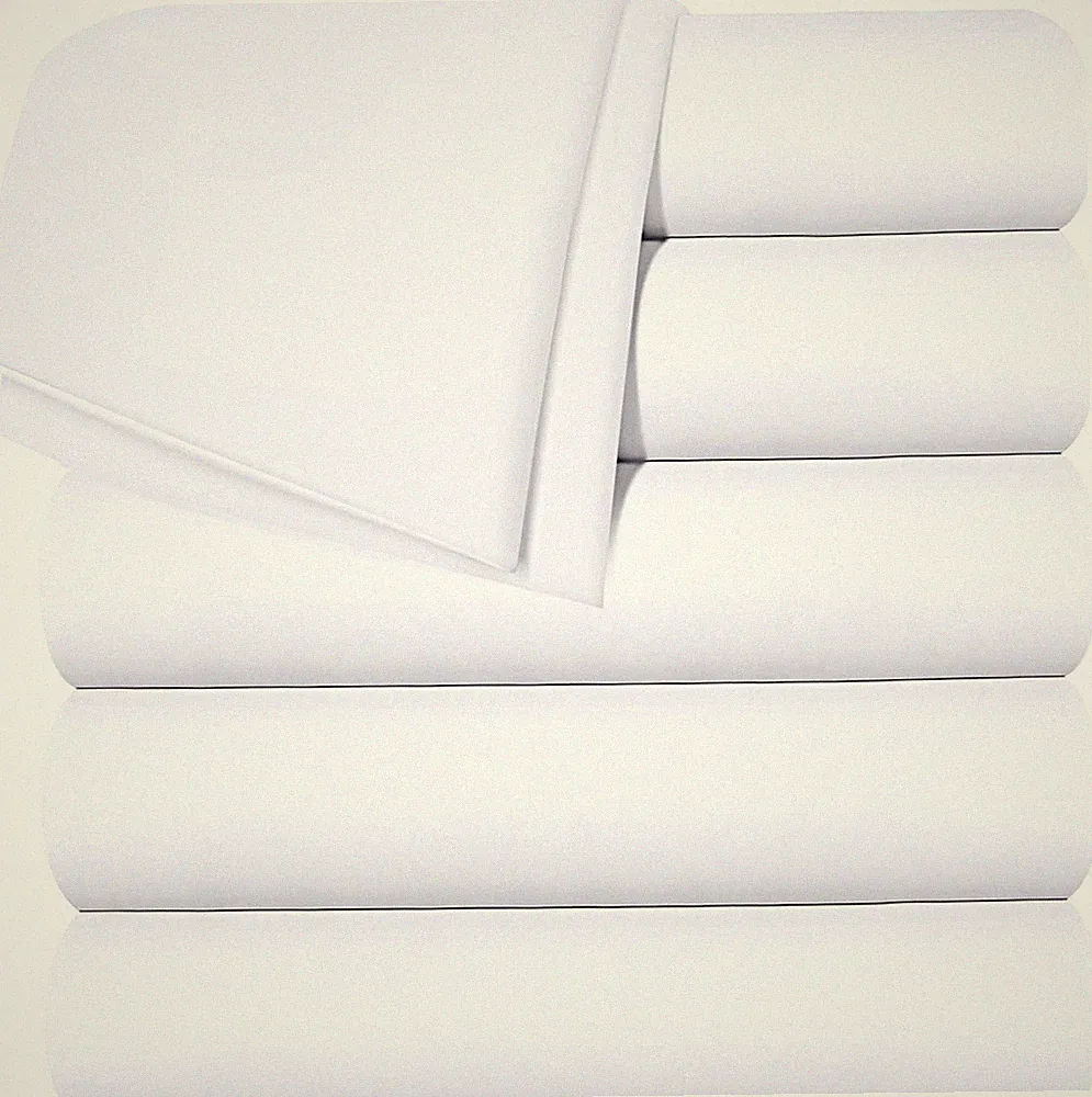 Utopia Bedding Twin Flat Sheets 6 Pk Microfiber Shrinkage & Fade Resistant White