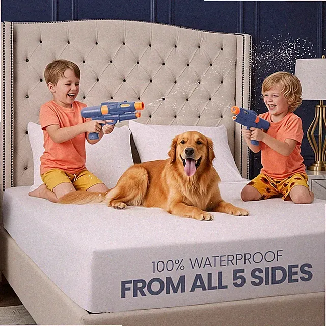 Utopia Bedding Waterproof 5-Sided Mattress Protector Queen Size, Premium...