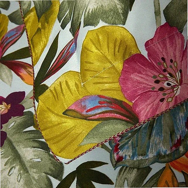 Yves Delorme Utopia King Duvet Cover 2 KING Shams Exotic Floral Tropical France